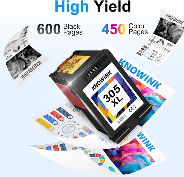Detalle de KNOWINK 305 XL Druckerpatronen Schwarz kompatibel (HP 305 XL) – Multipack für ausgewählte HP DeskJet & Envy Modelle