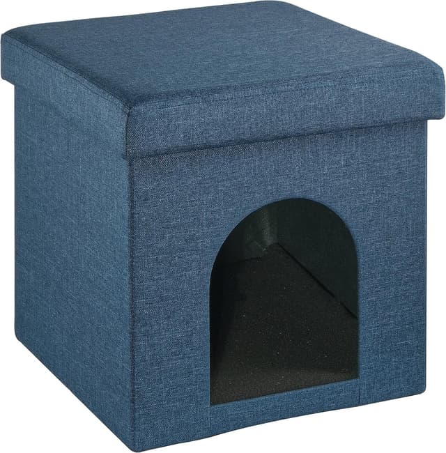 Thumbnail 6 de Baroni Home Cuccia Cane e Gatto pieghevole color tortora, pouf/tavolino relax 38x38x38 cm
