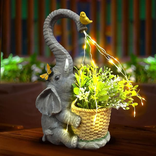 Thumbnail 5 de Lifemet Garden Elephant Solar Statue
