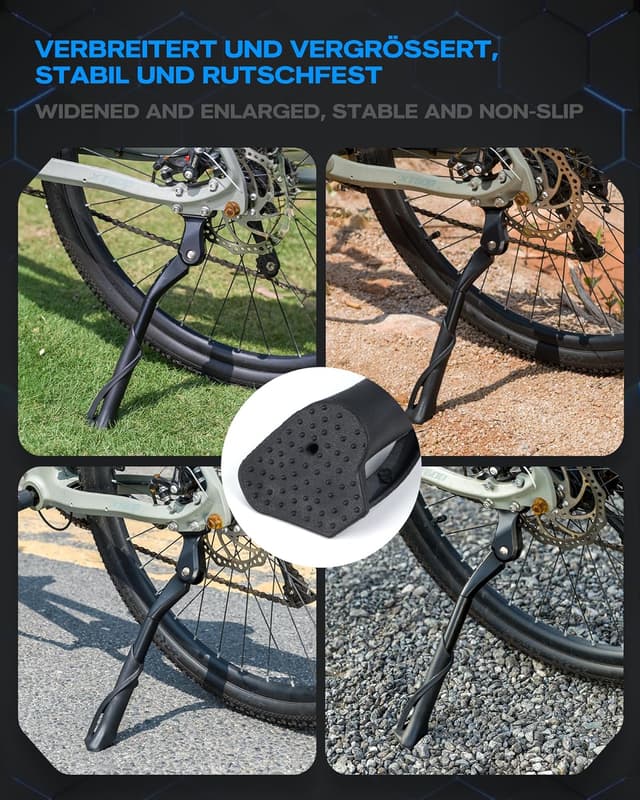 Detalle de WATSABRO höhenverstellbarer Seitenständer für 24–29 Zoll (E-Bike/MTB)