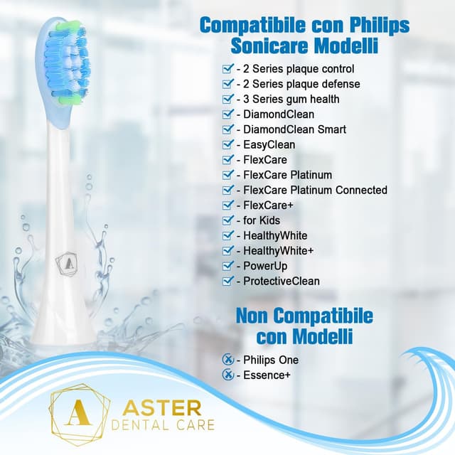 Detalle de Testine Philips Sonicare, 16 Aster di ricambio