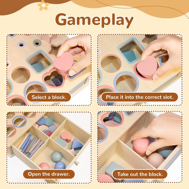 Thumbnail 4 de Arbolisse 4‑in‑1 giocattolo Montessori forme e colori per 1–3 anni