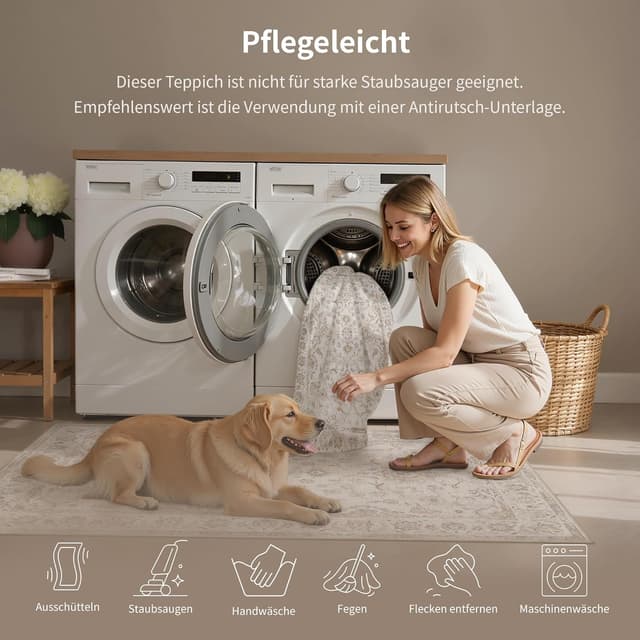 Thumbnail 4 de PureCozy Beige Teppich 80x150 cm für Wohnzimmer