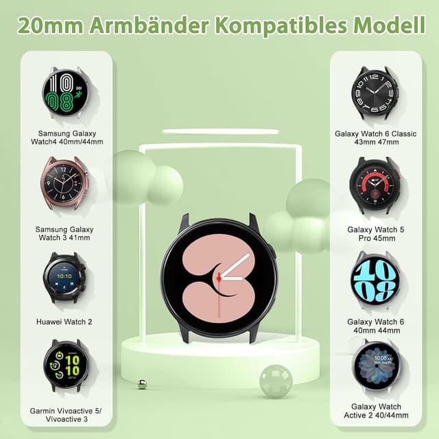 Detalle de SHIJZWD Elastische Uhrenarmbänder mit Schnellverschluss (Nylon) – 16 bis 24 mm, verstellbare Sport-Schlaufe