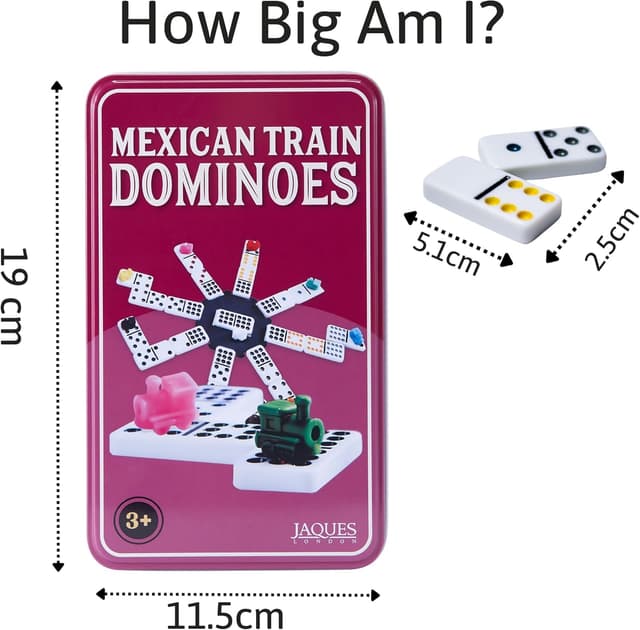 Detalle de Jaques of London Mexican Train Dominoes Game in a Tin Box (for children & adults)