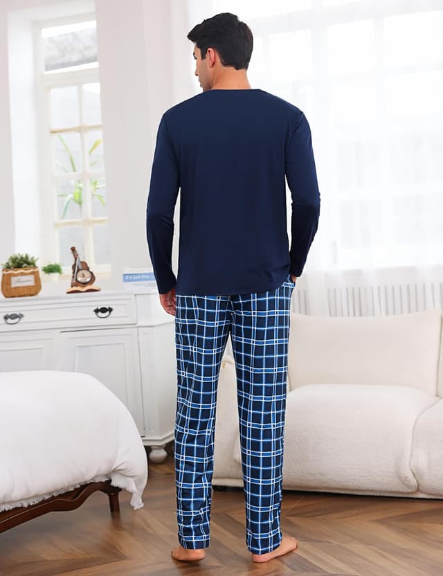 Thumbnail 3 de Bresdk Pigiama Uomo Cotone Lungo 2 Pezzi