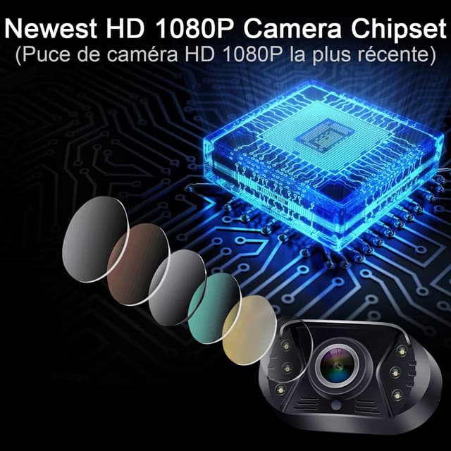 Detalle de Tomoia T1 Plug-and-Play Reversing Camera Kit with 4.3 inch Monitor, HD 1080P Colour Night Vision and DIY Guide Lines