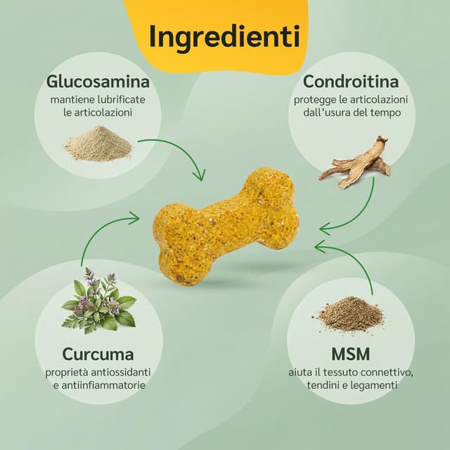 Detalle 2 de amusi Integratore Articolazioni Cane 125 compresse con glucosamina, condroitina, MSM e curcuma