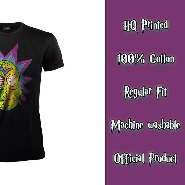 Detalle 1 de Fashion UK T-Shirt Rick And Morty Maglietta Mutant Rick nera unisex adulto e ragazzo