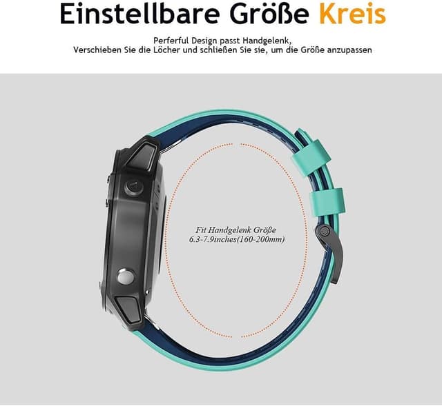 Detalle de ANBEST cinturino silicone per smartwatch 160-200 mm