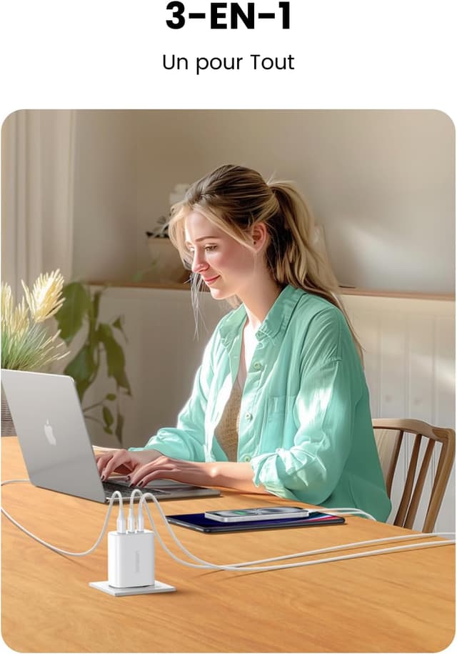 Thumbnail 2 de UGREEN Zapix 65W Chargeur USB C GaN 3 ports