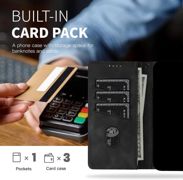 Detalle de Rostsant Handyhülle für iPhone 17 Pro Max 6,9 Zoll Löwenzahn – PU-Leder Flip Case mit Kartenfächern, magnetischem Verschluss und Standfunktion