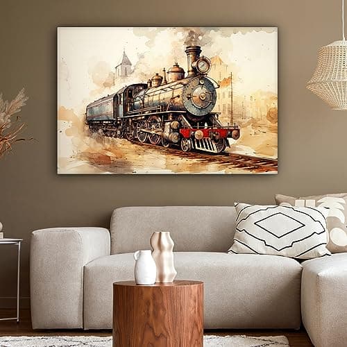 Detalle 2 de MuchoWow Tableau Murale Train 120x80 cm