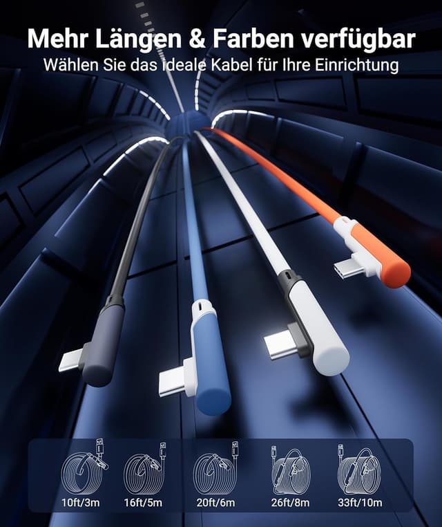Detalle de Syntech Link Kabel 5 m – USB 3.0 auf USB‑C für Meta Quest 3/3S, Quest 2/1/Pro & Pico 4