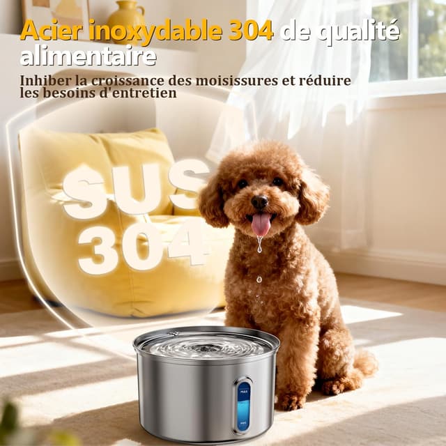 Detalle de Fontaine à Eau INOX 3,2 L Filtration 5 niveaux