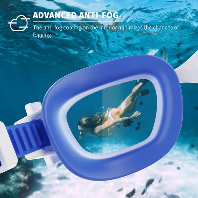 Thumbnail 4 de BEEWAY Kids Swimming Goggles 6-14 Wide View