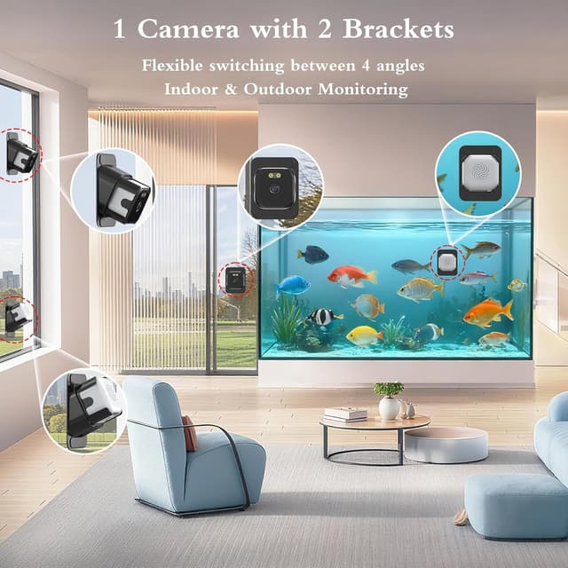 Detalle de ANYQOO Window Camera 3MP 2K (ChroMax AI, ChroMax AI colour night vision) – Indoor/Outdoor 2.4GHz & 5GHz WiFi security camera