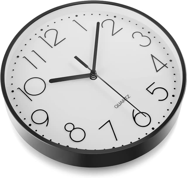 Thumbnail 1 de Topkey 9" Silent Wall Clock 9 in