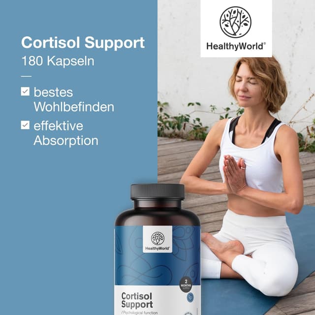 Thumbnail 4 de HealthyWorld Cortisol Support 180 Kapseln đź’Š