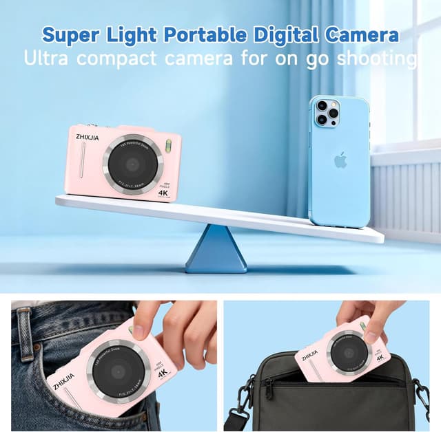 Thumbnail 4 de Pink 4K Digital Camera 48MP