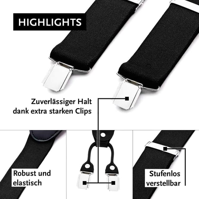 Thumbnail 3 de DonDon Hosenträger 3,5 cm extra stark