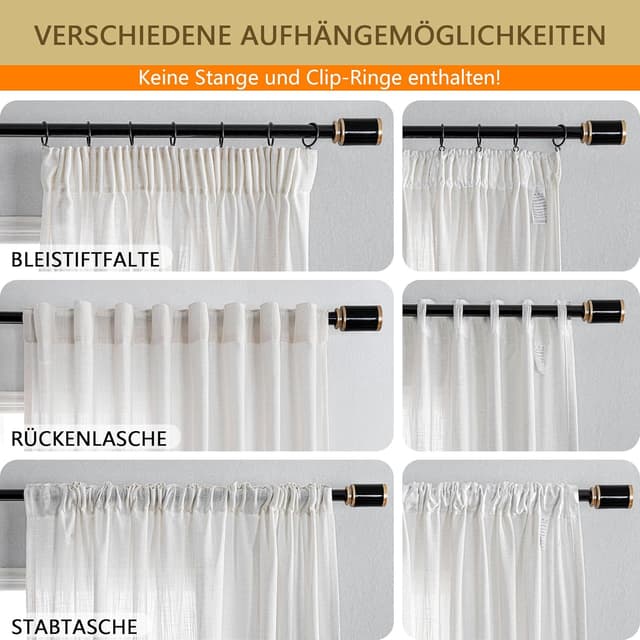 Thumbnail 5 de MYSKY HOME Kurzvorhang 160 × 140 cm, 2er-Set 🪟