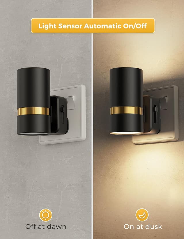 Detalle 2 de LOHAS-LED Night Light Plug-in Wall (2 Pack) with Dusk to Dawn Sensor and Adjustable Warm White Brightness (3000K)