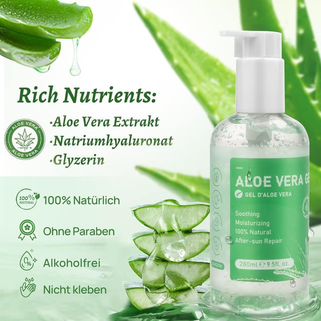 Detalle 2 de Aloe Vera Gel 280 ml natürliche Feuchtigkeitscreme
