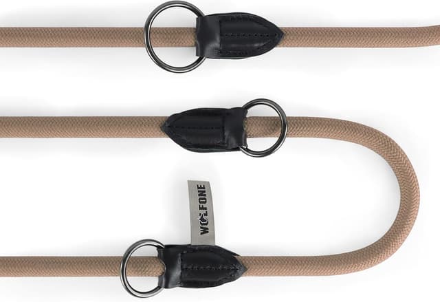 Detalle de Wolfone Doppelendig, handfreie Seil-Hundeleine einstellbar (2,1 m) – für große, mittlere & kleine Hunde