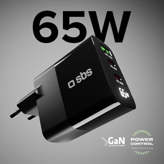 Detalle 2 de SBS Cargador USB-C 65 W con pantalla LCD