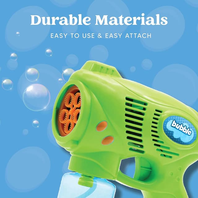 Detalle de JOYIN 2 Bubble Guns with 2 Bubble Refill Solution (260ml total) – bubble machine toy for toddlers 3+