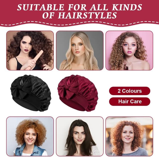 Thumbnail 4 de ACWOO Bonnet de Nuit Satin Ajustable 27 pouces