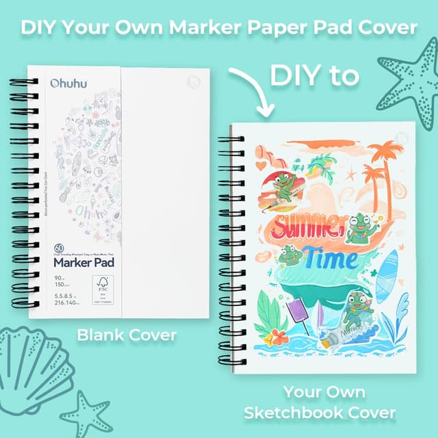 Detalle de Ohuhu A5 bleedproof sketchbook, 150gsm