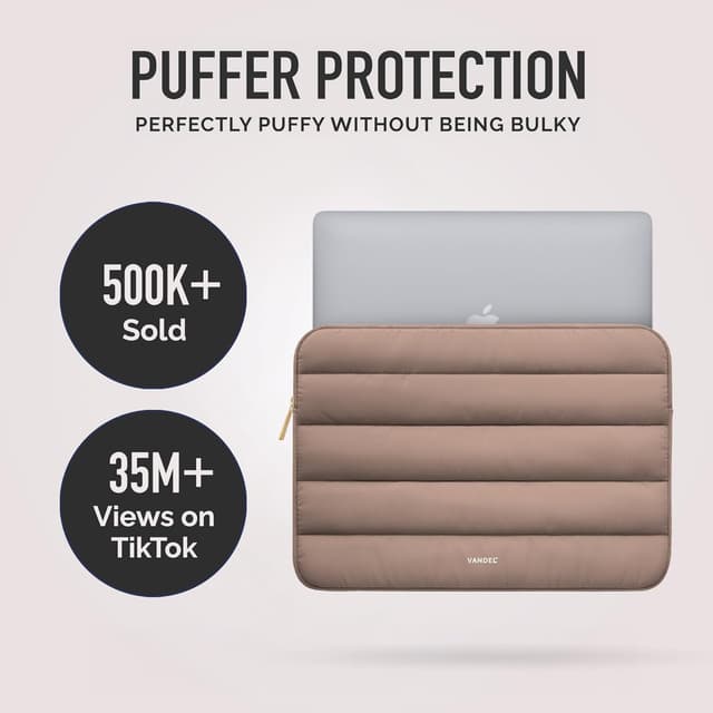 Detalle 2 de Vandel The Original Puffy Laptop Sleeve Case (13–14 inch) for MacBook Air 13, Pro 14/13 and iPad Pro 12.9