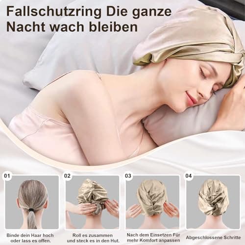 Detalle 2 de NEUJUS Seidenhaube zum Schlafen fĂŒr lange Haare đ
