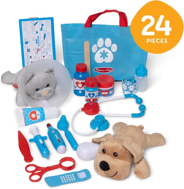Detalle de Melissa & Doug Examine and Treat Vet Play Set 24-Piece