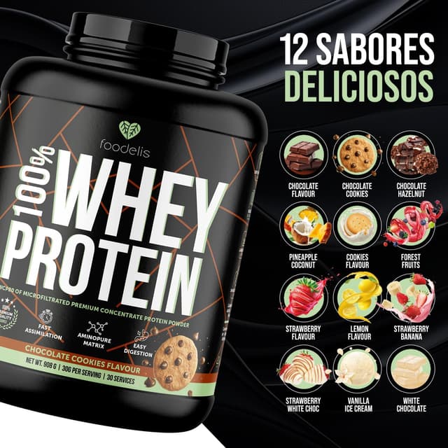 Thumbnail 7 de Foodelis 100% Whey Protein 🍫 - Proteína de Suero Premium, 908g
