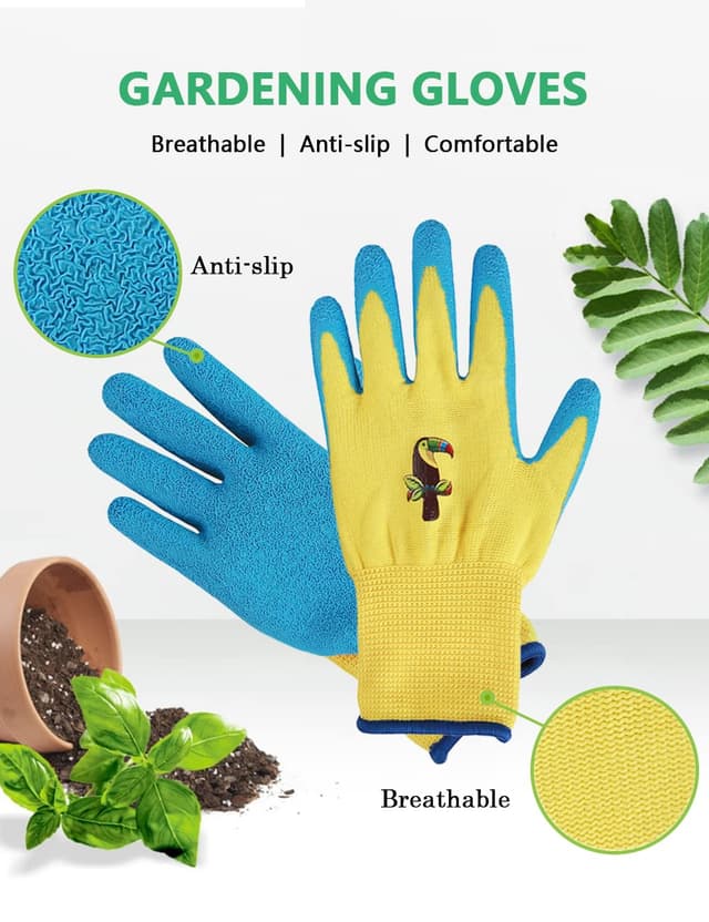 Detalle 2 de Donfri Kinder Gartenhandschuhe 2 bis 5 Jahre