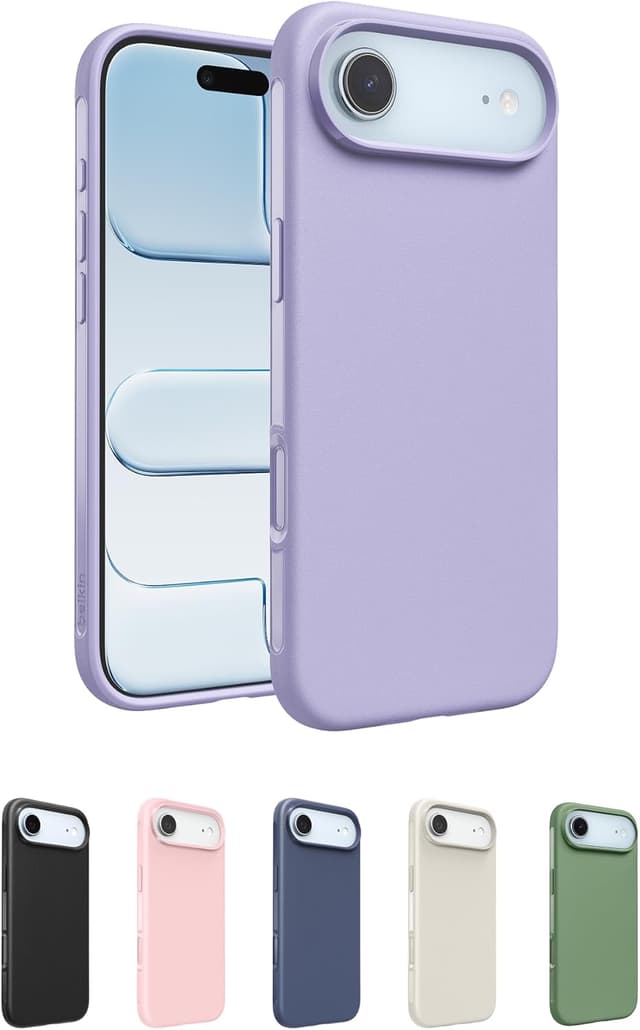 Detalle de Coque Belkin SheerForce Protect pour iPhone 17 : protection fine, compatible MagSafe et anti-rayures