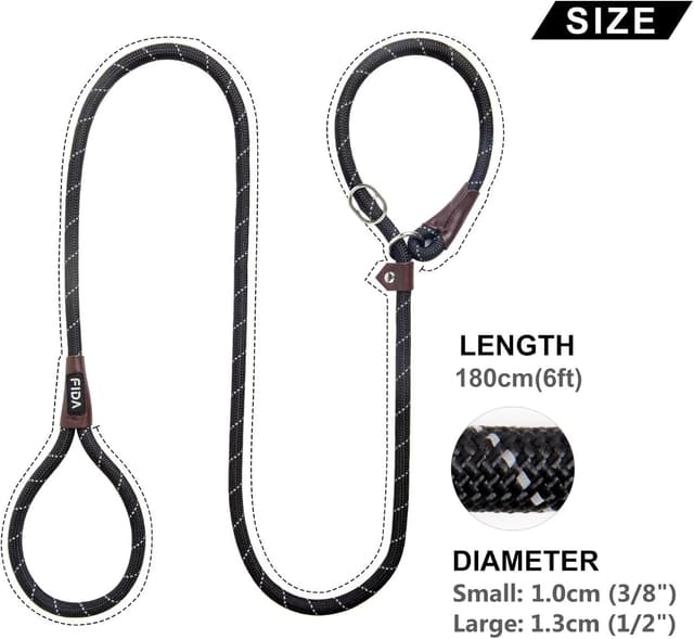 Thumbnail 4 de Fida Slip Lead 1.8m rope leash for training