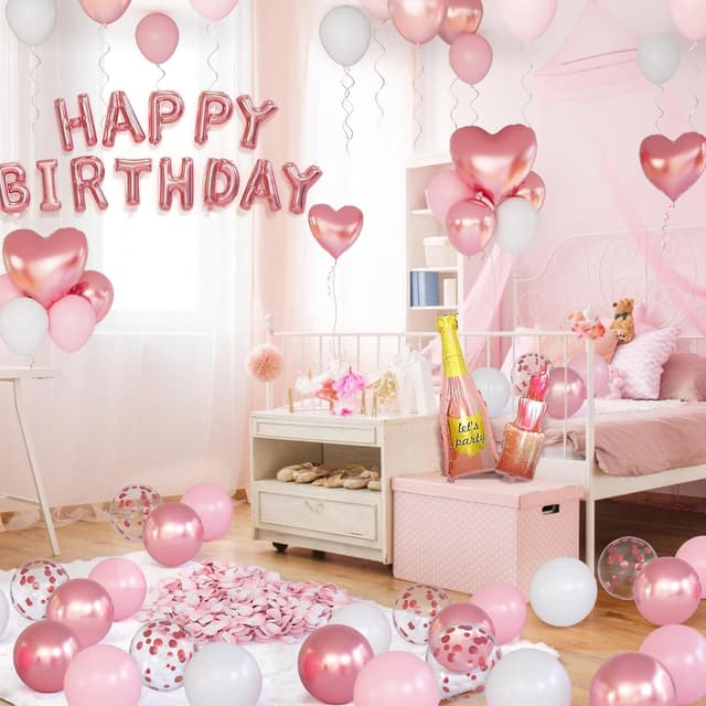 Detalle de Conleke Rose Gold Birthday Balloon Set