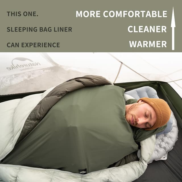 Thumbnail 6 de Naturehike Ultralight Sleeping Bag Liner (128g) travel sheet for backpacking, hostels & huts