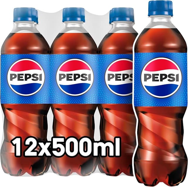 Imagen de Pepsi Regular Refresco de Cola, Pack 12 Botellas 500ml 🥤 en OfertitasTOP