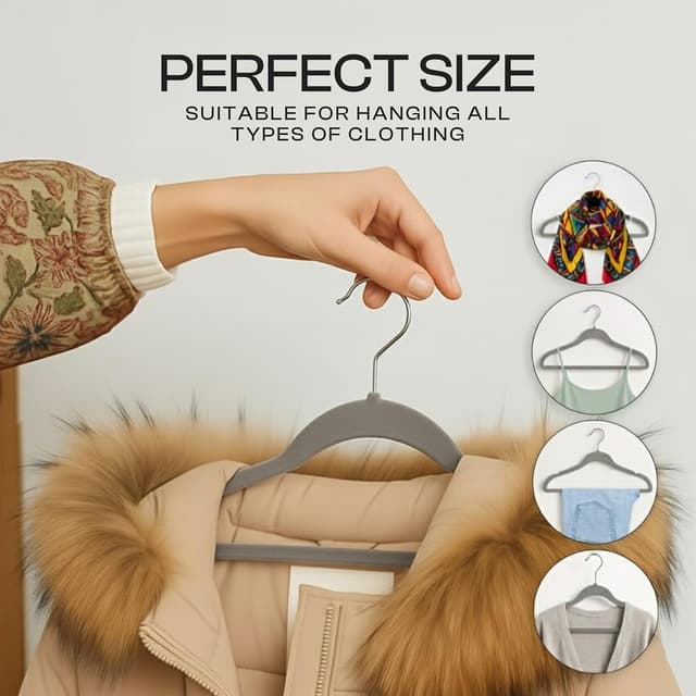 Detalle de Utopia Home Perchas Terciopelo 20 unidades