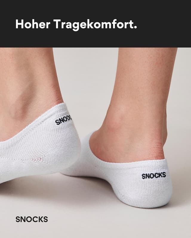 Detalle 2 de Snocks No-Show Füßlinge aus Bio-Baumwolle (6 Paar) – rutschfest mit Silikonstreifen, Gr. 35–50