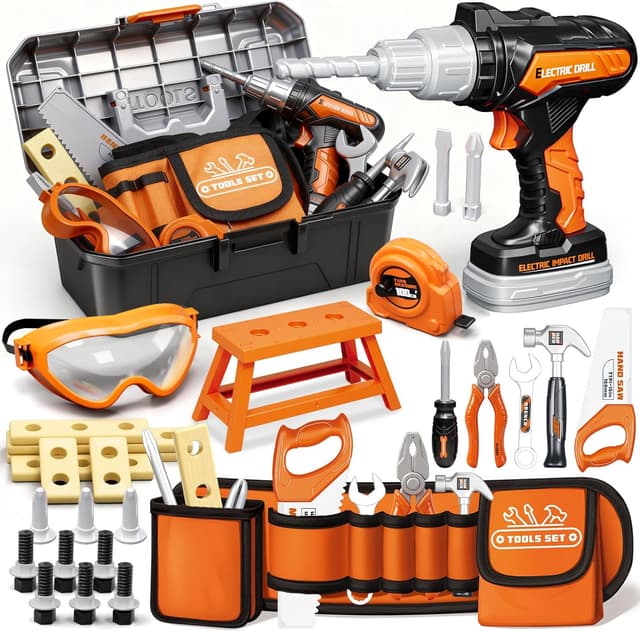 Detalle de KidBloom Juguetes 50 piezas caja herramienta con taladro