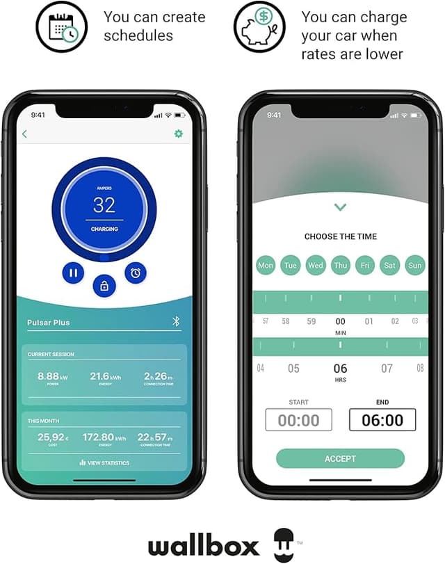 Detalle 2 de Wallbox Pulsar Plus 22 kW, cable 5 m, Tipo 2
