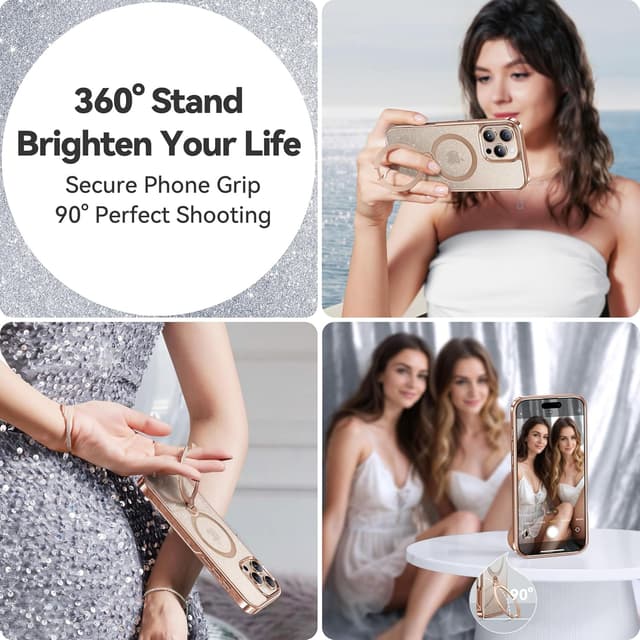 Detalle 2 de CASEKOO Glitter 360° Spin iPhone 16 Pro Max Case