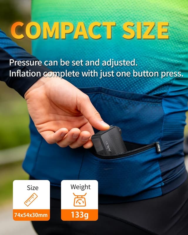 Detalle 2 de TOWILD A13 electric bike pump 130 PSI