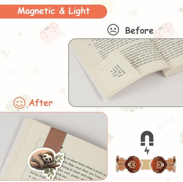 Detalle 2 de AUYAO set da 12 segnalibri magnetici con clip e design a fumetti